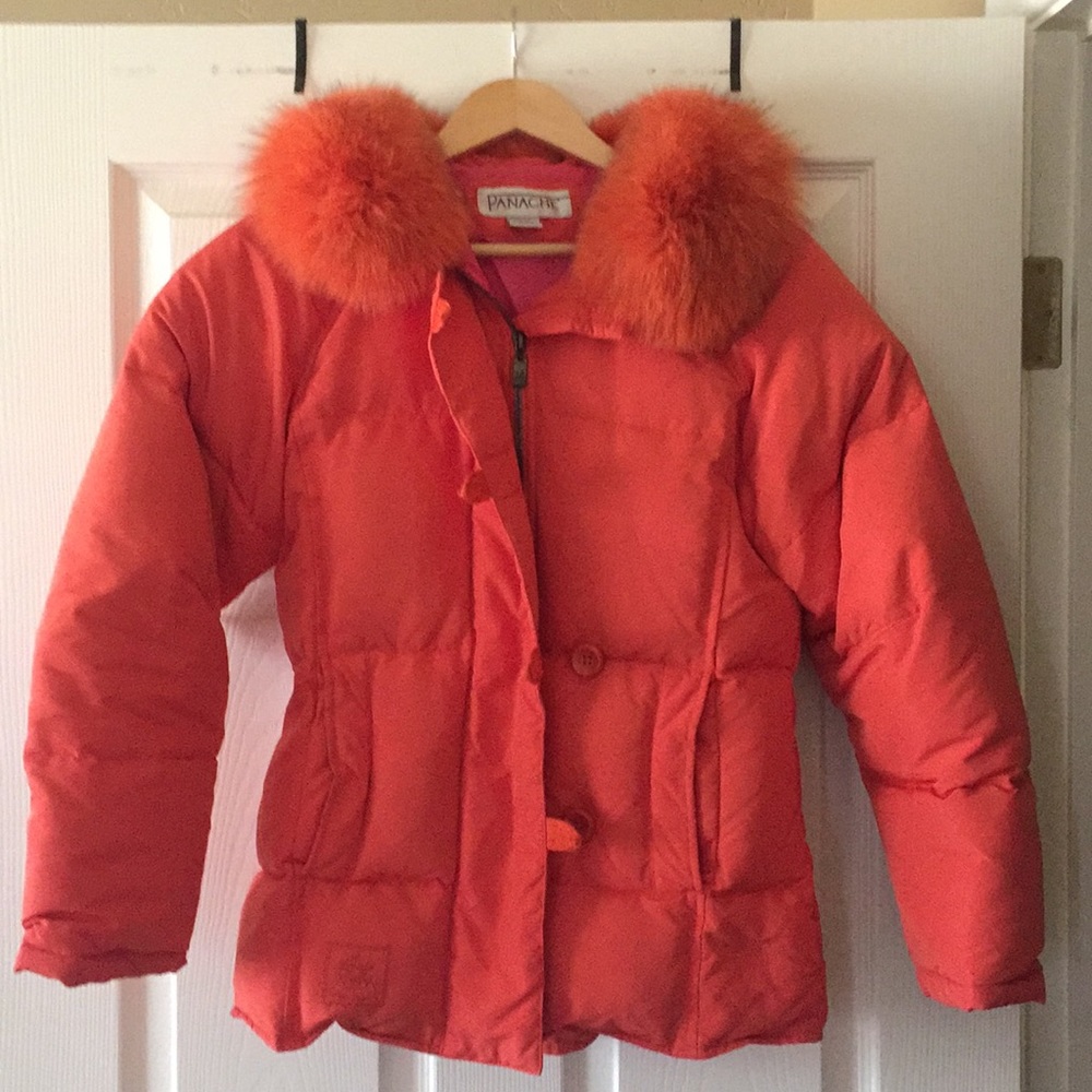 Panache ski jacket with fox fur trim. Sz XS. EUC!